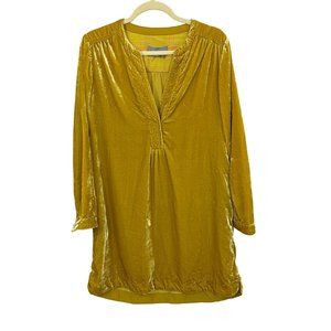 Anthropologie Melody Velvet Tunic Dress Long Sleeve Marigold - Size XS